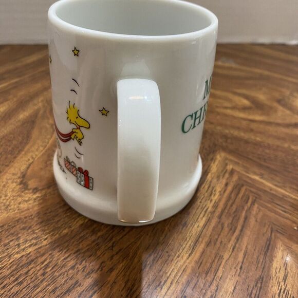 Snoopy Beagle Dog Peanuts Coffee Mug Sleigh Merry Christmas 1976 Woodstock Lot 2 - Picture 9 of 13